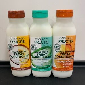 New 3x Garnier Fructis Treat Conditioner Hair Care